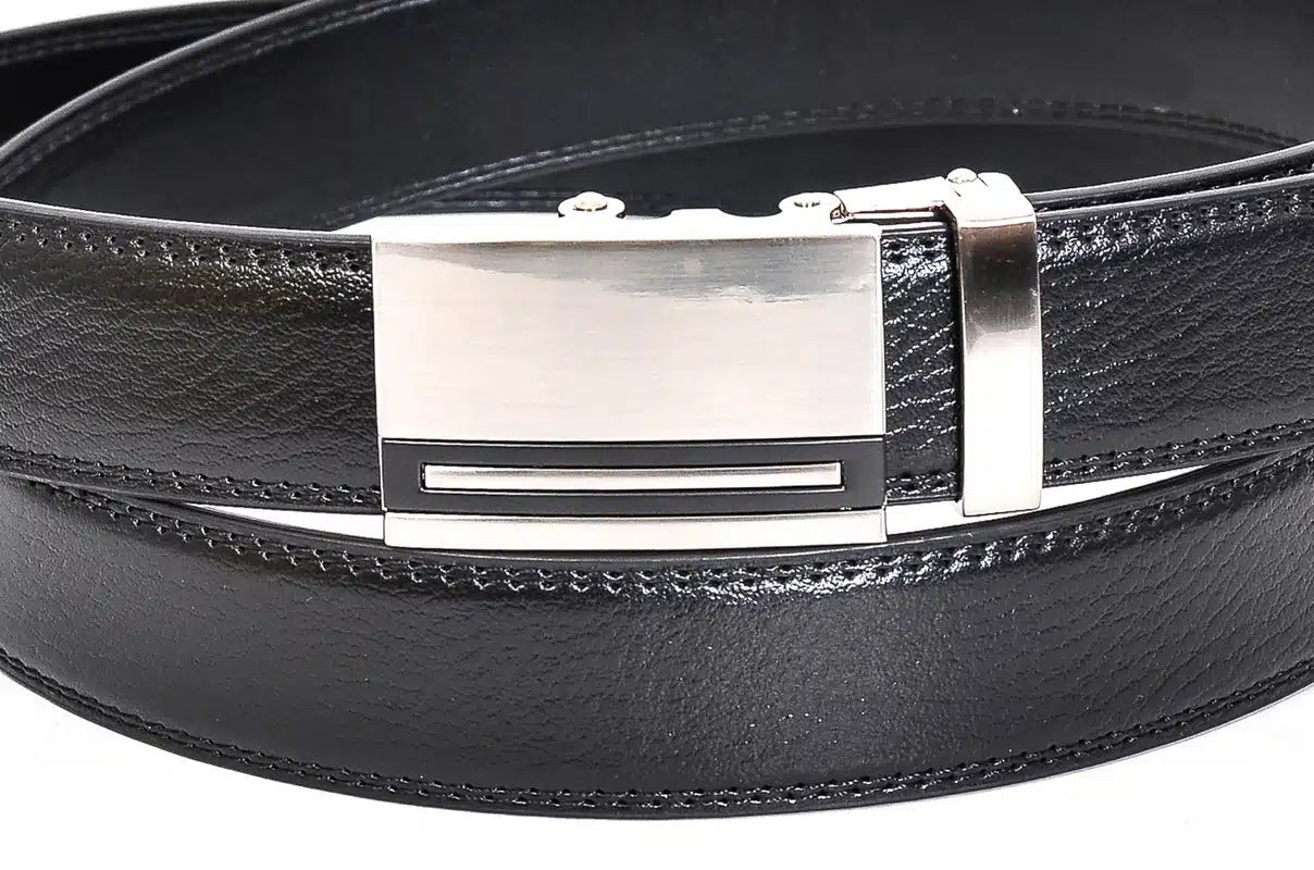 Ellegáns férfi automata bőröv - Fekete – valódi bőröv, elegáns viselethez és esküvőre is ajánlott