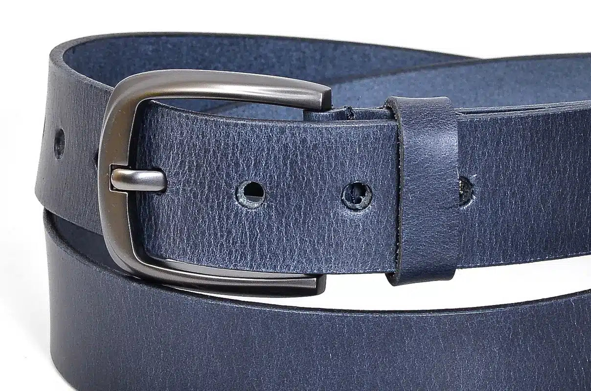 Olasz bőröv -Kék – valódi bőröv, elegáns viselethez és esküvőre is ajánlott