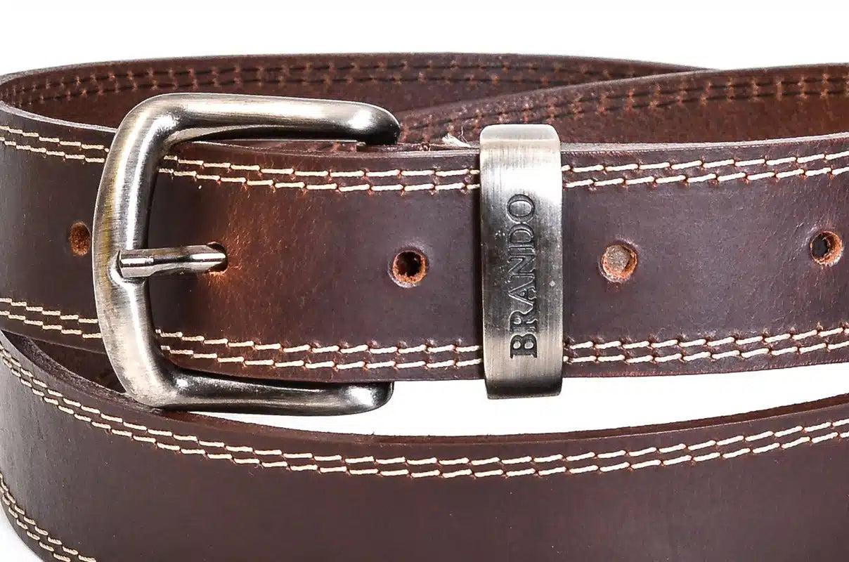 Brandó bőröv - Barna – valódi bőröv, elegáns viselethez és esküvőre is ajánlott
