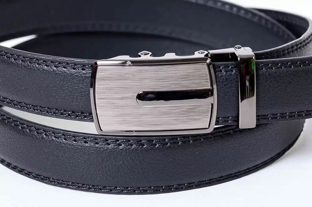 Automata csatos férfi bőröv - Fekete – valódi bőröv, elegáns viselethez és esküvőre is ajánlott