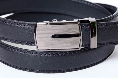 Automata csatos férfi bőröv - Fekete – valódi bőröv, elegáns viselethez és esküvőre is ajánlott