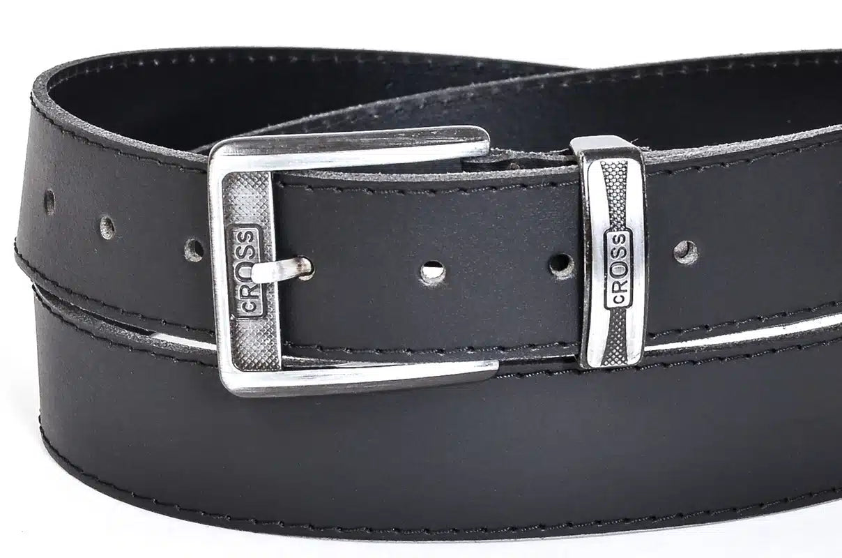 Farmer férfi bőröv - Fekete – valódi bőröv, elegáns viselethez és esküvőre is ajánlott