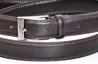 Klasszikus  bőröv öltönyhöz - Barna – valódi bőröv, elegáns viselethez és esküvőre is ajánlott