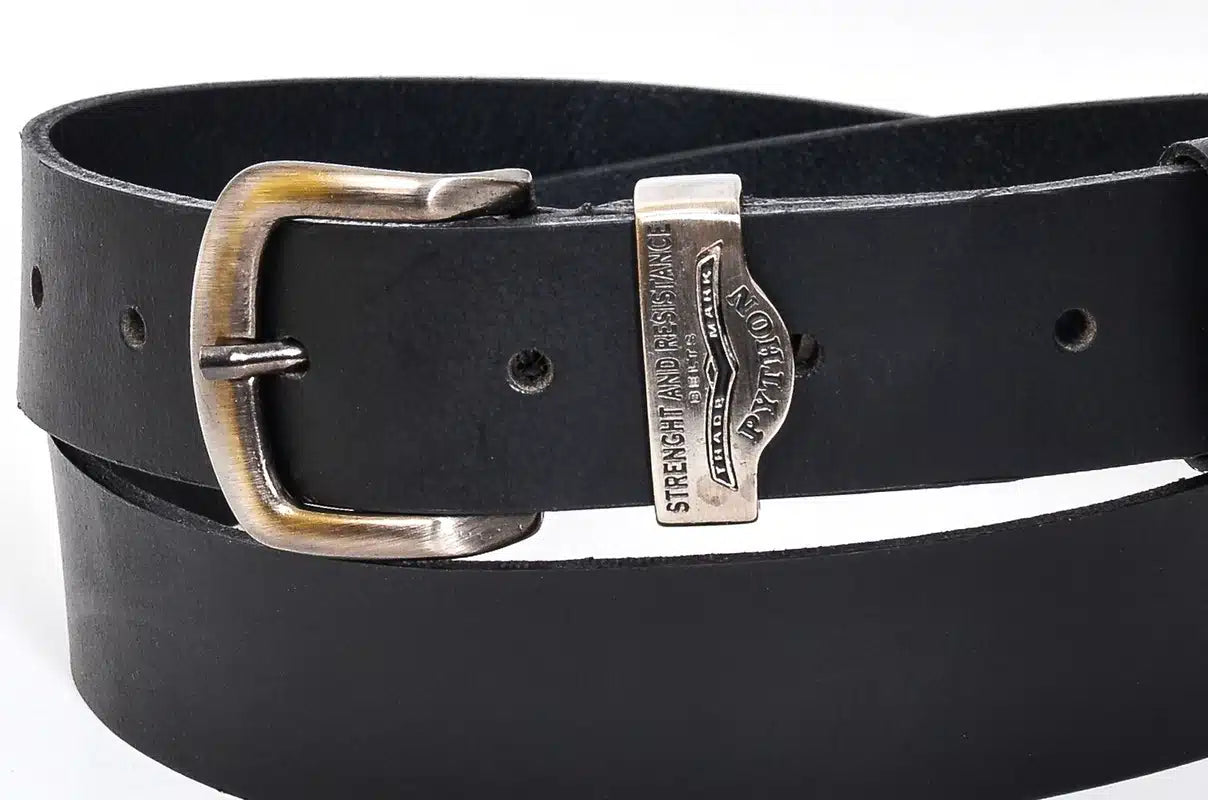 Python bőröv - Fekete – valódi bőröv, elegáns viselethez és esküvőre is ajánlott